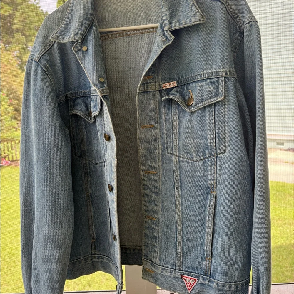 1989 VINTAGE XL Marciano Guess Light Blue Denim jacket - Picture 3 of 8